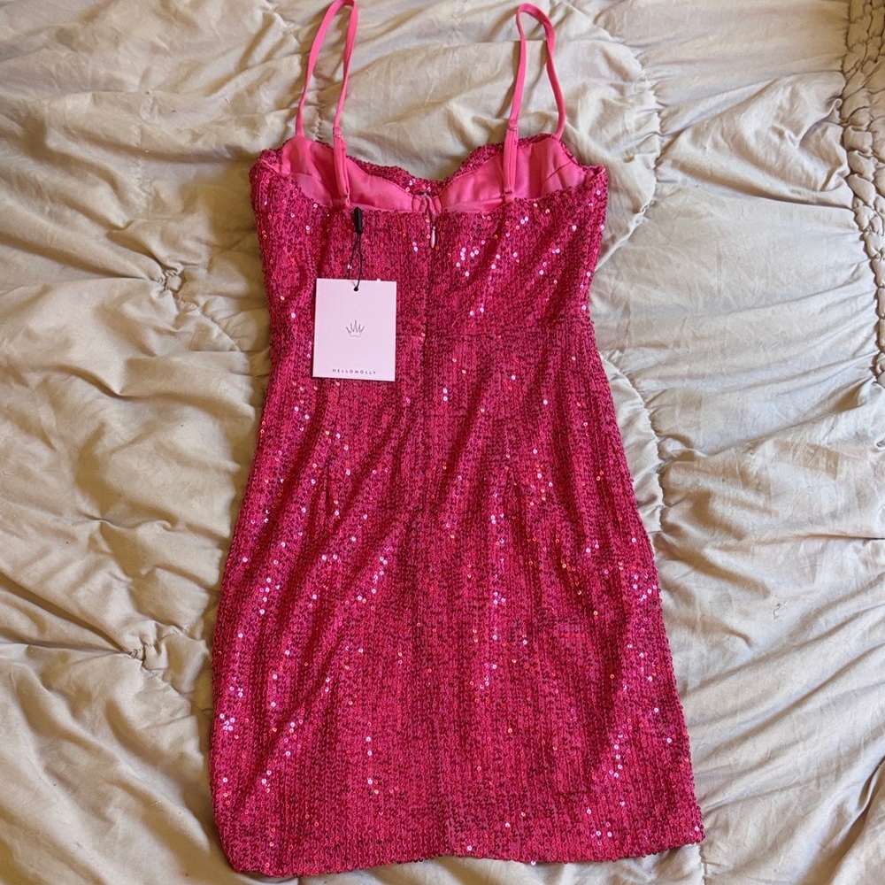 Hello Molly Fun Party Girl mini dress in pink - Picture 7 of 11